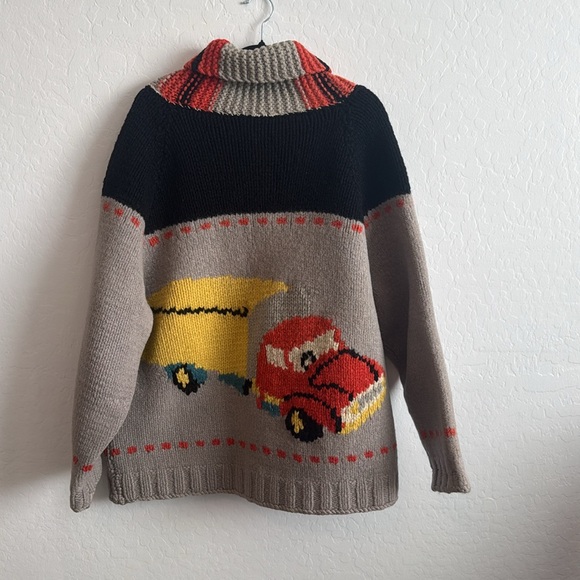Vintage Handmade Trucker Cowichan Sweater Size Medium - Picture 3 of 17